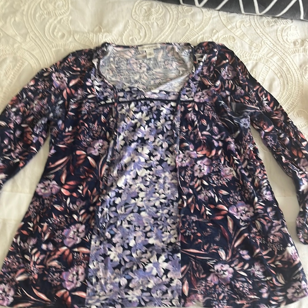Boho floral block pattern shirt